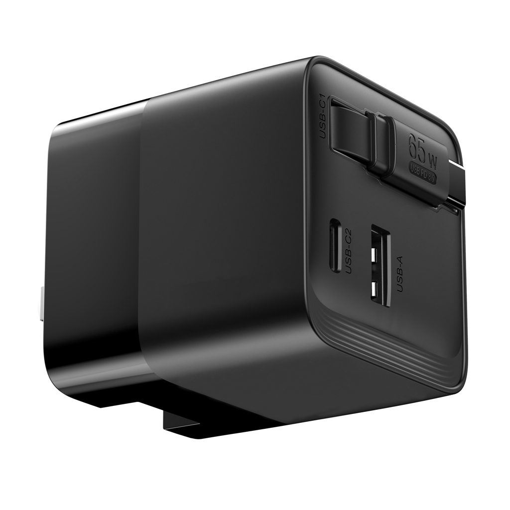 Urban Vitamin Mendocino 65W GaN-Charger mit einziehb. Kabel