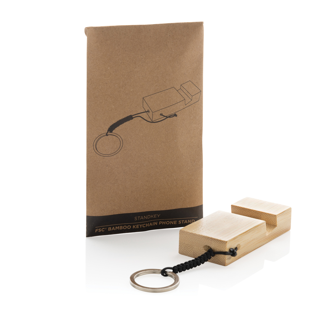 Standkey Bambus Schlüsselanhänger Telefonständer