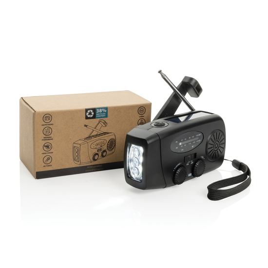 RescueWave Notfallradio aus RCS recyceltem Kunststoff