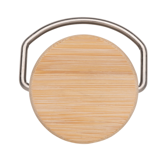 Moderne Stainless-Steel Flasche mit Bambusdeckel