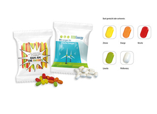 Bunte Fruchtdragees Werbetüte, Inhalt: Bunte Fruchtdragees Limette ca. 5 g