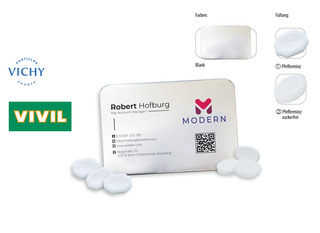 Visitbox, Inhalt: VIVIL Extra Strong, zuckerfrei (Dose)