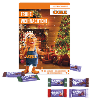 Wand-Adventskalender mit Milka Schokolade