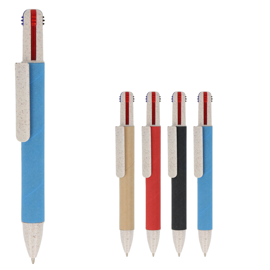 Papierkugelchreiber mit 4 Schreibfarben