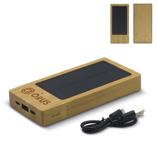 Solar Powerbank Bambus 8.000mAh