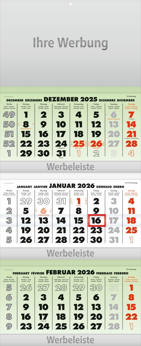 Dreimonatsplaner Business-trio-plus grün