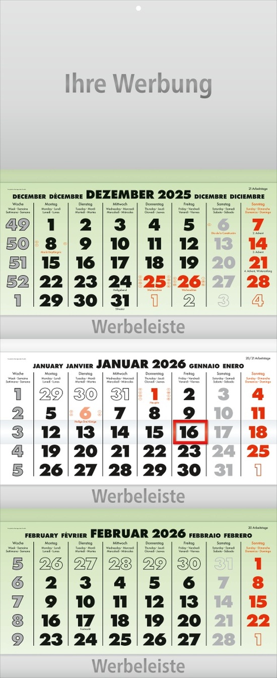 Dreimonatsplaner Business-trio-plus grün