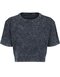 Ladies` Acid Washed Cropped Tee