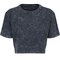 Ladies` Acid Washed Cropped Tee