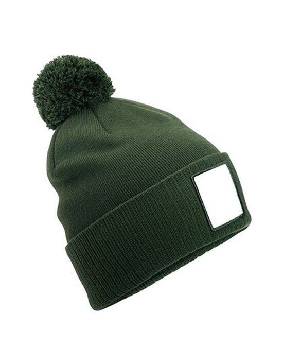 CB338R Beechfield Appliqué Patch Pom Beanie