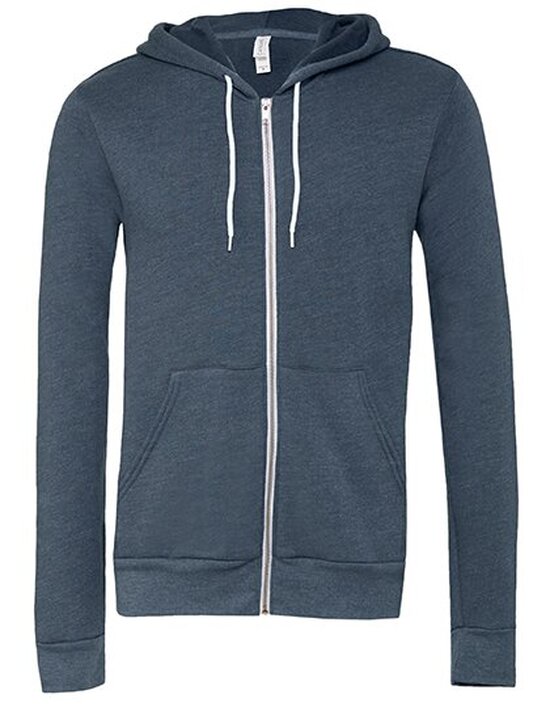 Unisex Zip-Up Poly-Cotton Fleece Hoodie