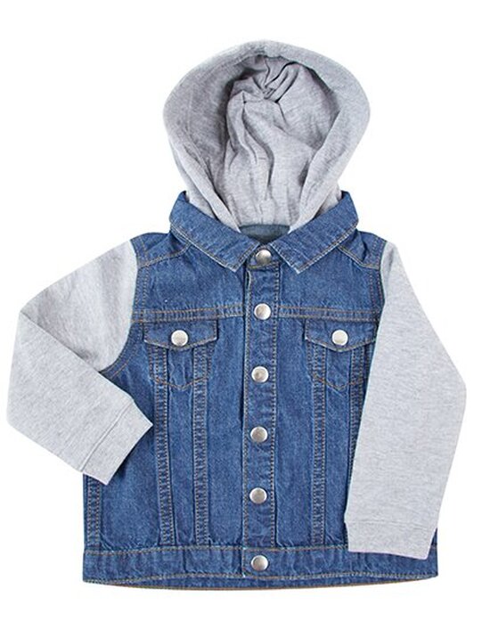 LW750 Denim Jacket With Fleece Hood And Sleeves