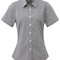 Ladies` Microcheck (Gingham) Short Sleeve Cotton Shirt