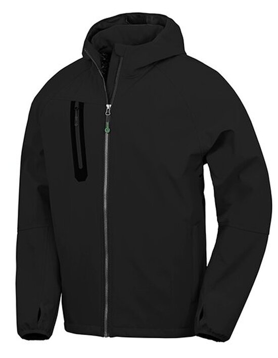 3-Layer Recycled Printable Hooded Casual Softshell Jacket