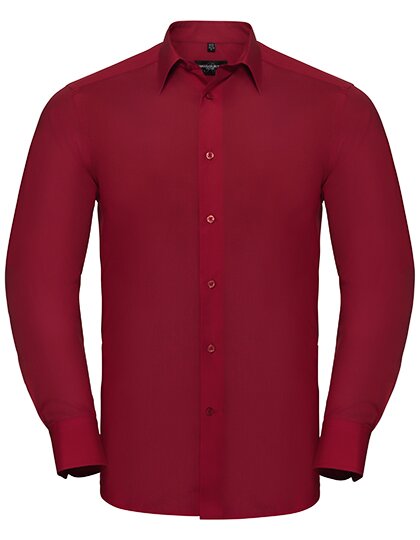 Men`s Long Sleeve Tailored Polycotton Poplin Shirt