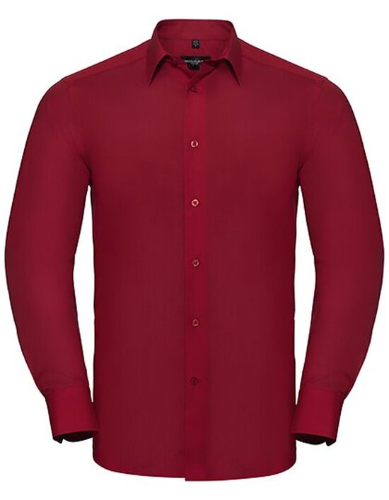 Men`s Long Sleeve Tailored Polycotton Poplin Shirt